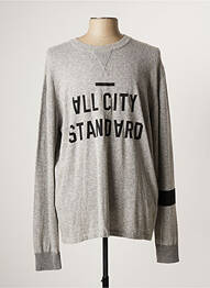 Pull col rond manches longues gris FRANKLIN MARSHALL homme