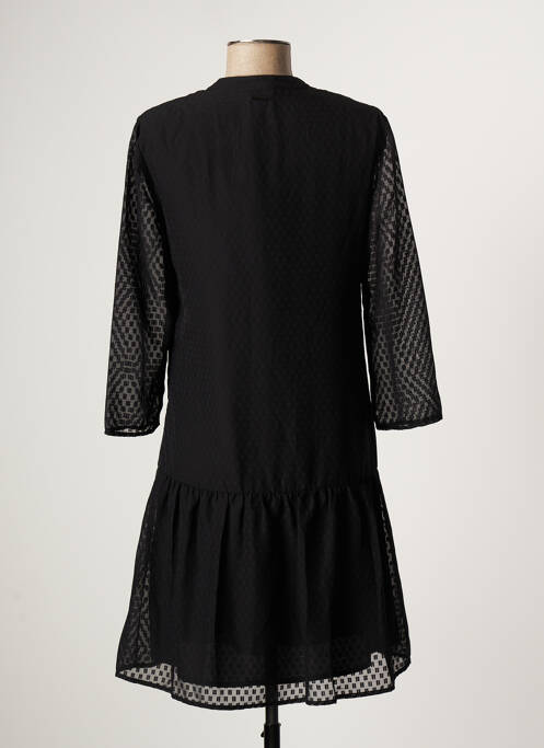 Robe mi-longue manches longues manches longues noir ONE STEP femme
