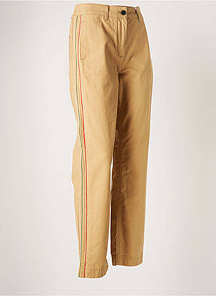 Pantalon droit fermeture zippée sous rabat boutonné taille normale beige TOMMY HILFIGER femme