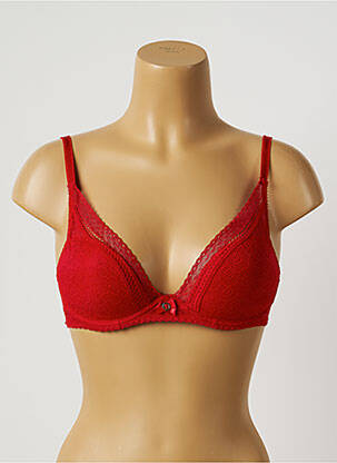 Soutien-gorge tissage dentelle haut soutien-gorge moulé rouge CHANTELLE femme