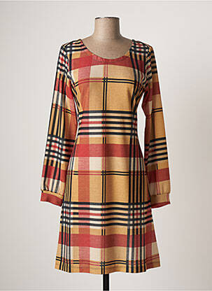 Robe mi-longue manches longues manches longues orange LO! LES FILLES femme