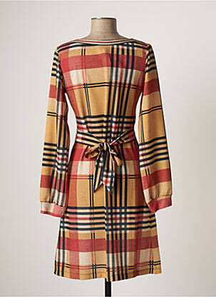 Robe mi-longue manches longues manches longues orange LO! LES FILLES femme