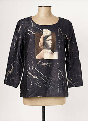 Blouse tissage popeline manches 3/4 noir NICE THINGS femme