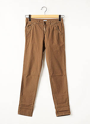 Pantalon chino taille basse taille basse marron REIKO femme