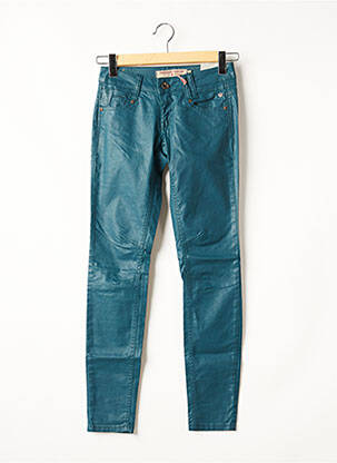 Pantalon slim broderie rivets taille basse bleu FREEMAN T.PORTER femme