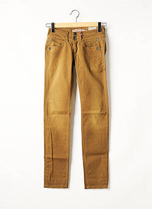 Pantalon droit tissage popeline taille basse marron FREEMAN T.PORTER femme