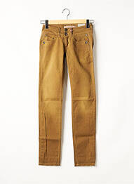 Pantalon droit tissage popeline taille basse marron FREEMAN T.PORTER femme