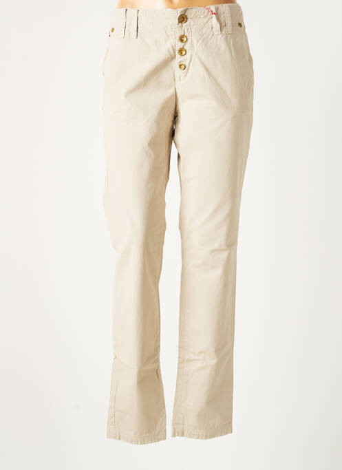 Pantalon droit beige FREEMAN T.PORTER pour femme