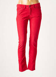 Pantalon slim broderie rivets taille normale rouge REIKO femme