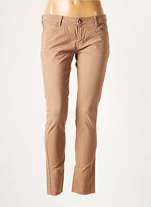 Jeans skinny stretch taille basse marron REIKO femme