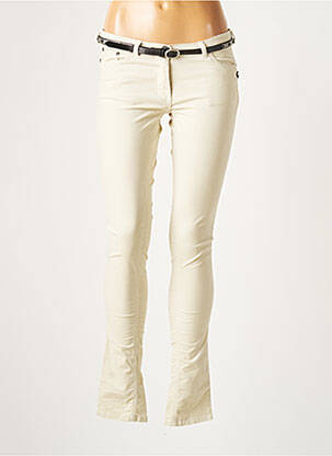 Pantalon slim taille basse taille basse beige MAISON SCOTCH femme