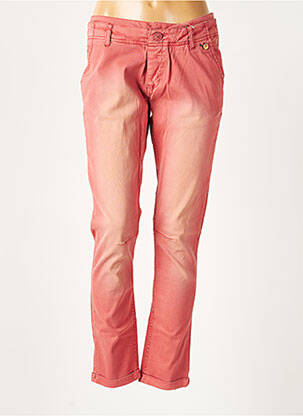Pantalon chino fermeture zippée sous rabat boutonné taille normale rose KAPORAL femme