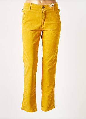 Pantalon chino fermeture zippée sous rabat boutonné taille normale jaune AVIDA DOLLARS femme