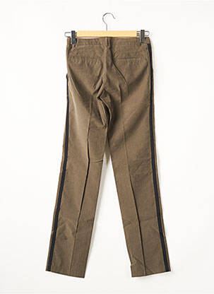 Pantalon chino broderie galons latéraux taille normale gris MY PANTS femme