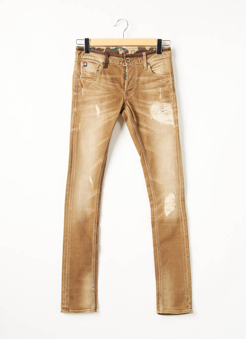 Jeans coupe slim fermeture boutonnée sur le devant taille normale beige JAPAN RAGS homme