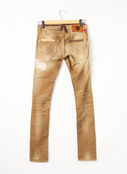 Jeans coupe slim fermeture boutonnée sur le devant taille normale beige JAPAN RAGS homme