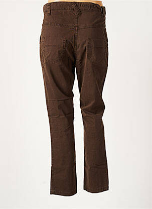 Pantalon droit coupe carotte taille haute marron KILL DEAL femme