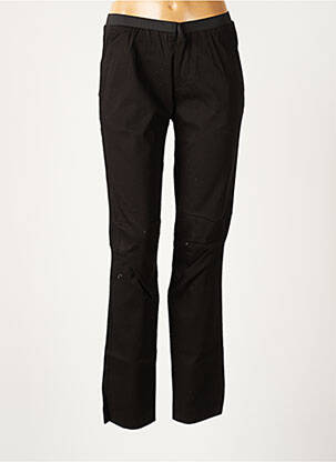 Pantalon droit fermeture zippée sous rabat avec crochet noir MY PANTS femme