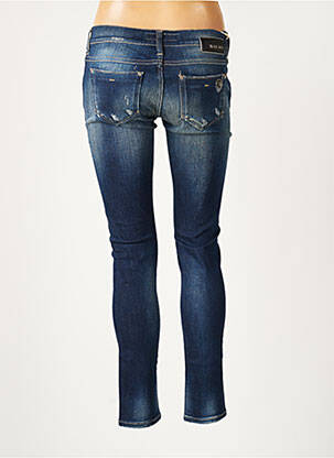 Jeans coupe slim broderie rivets taille basse bleu TAKE TWO femme