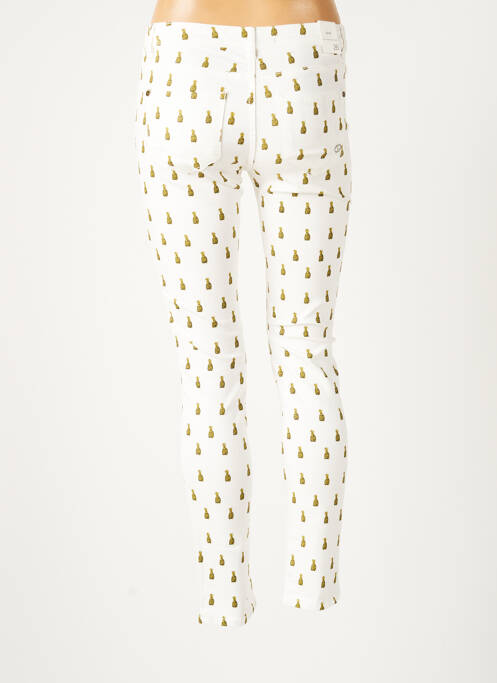 Jeans skinny tissage brut taille basse blanc LABDIP femme