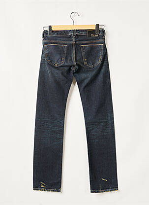 Jeans coupe droite broderie rivets taille basse bleu FIVE PM femme