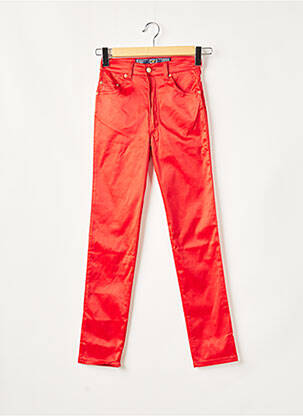 Pantalon slim broderie rivets taille normale rouge LOIS femme