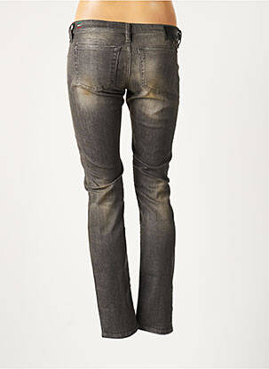 Jeans coupe slim effet usé délavé taille basse gris DIESEL femme