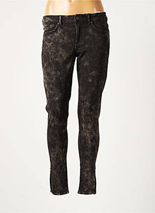Jeans coupe slim effet usé délavé taille normale noir MAISON SCOTCH femme