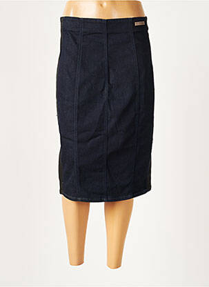 Jupe mi-longue coupe droite bleu GUESS femme