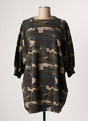 Sweat-shirt stretch manches 3/4 vert RAGDOLL femme