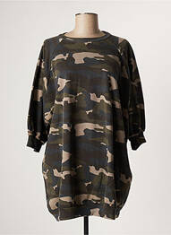 Sweat-shirt stretch manches 3/4 vert RAGDOLL femme