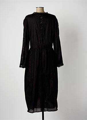 Robe mi-longue manches longues manches longues noir DIXIE femme