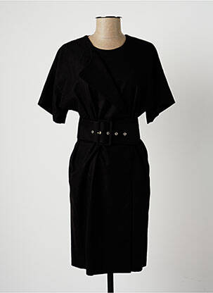 Robe mi-longue manches courtes manches courtes noir SET femme
