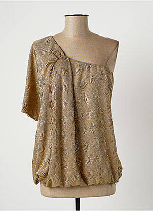 Top stretch manches courtes jaune RELISH femme