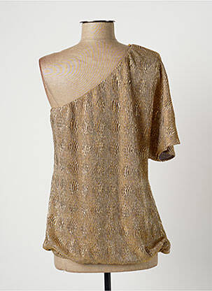 Top stretch manches courtes jaune RELISH femme
