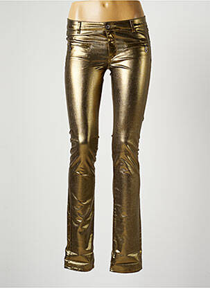 Pantalon droit stretch taille normale jaune RENHSEN femme