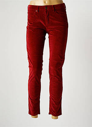 Pantalon droit stretch taille normale rouge FIVE femme