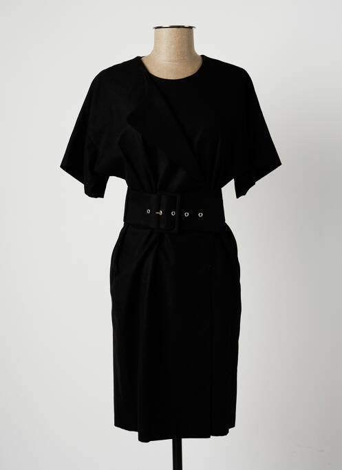 Robe mi-longue manches courtes manches courtes noir SET femme