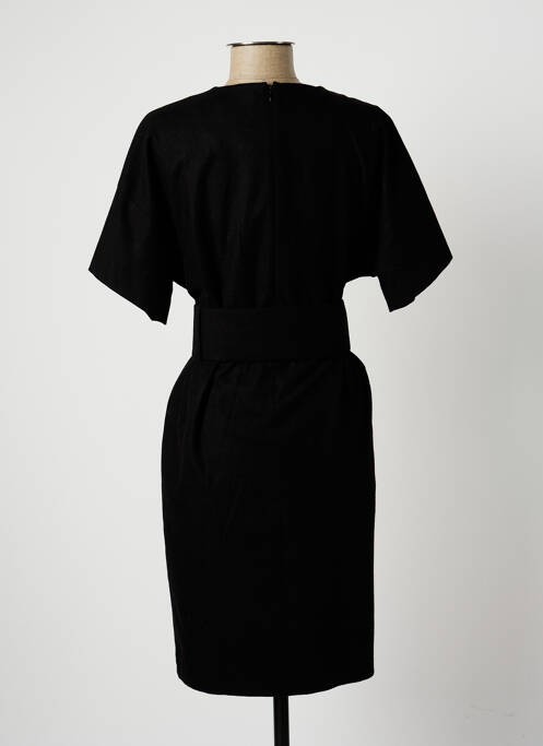 Robe mi-longue manches courtes manches courtes noir SET femme