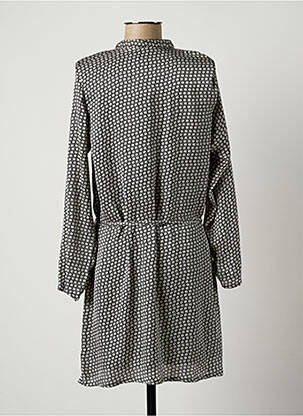 Robe courte coupe fluide manches longues gris ROSE ELECTRON femme