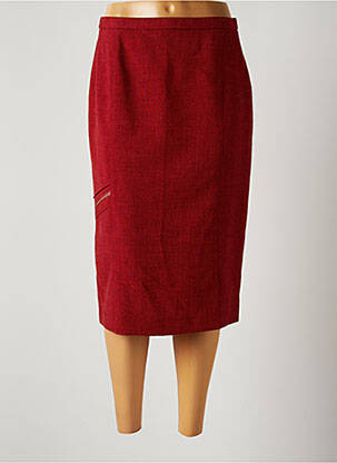 Jupe mi-longue coupe droite rouge PAUPORTÉ femme