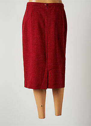 Jupe mi-longue coupe droite rouge PAUPORTÉ femme