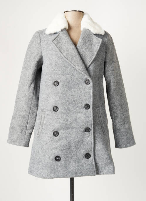 Manteau long coupe droite sans capuche gris MINUIT SUR TERRE femme