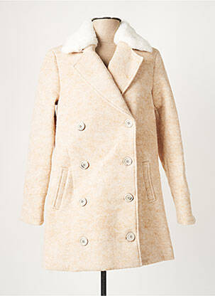 Manteau long coupe droite sans capuche beige MINUIT SUR TERRE femme