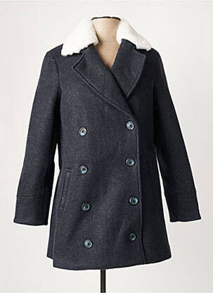 Manteau long coupe droite sans capuche bleu MINUIT SUR TERRE femme