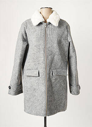 Manteau long coupe droite sans capuche gris MINUIT SUR TERRE femme