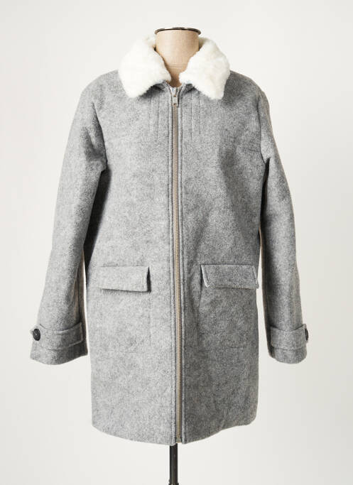 Manteau long gris MINUIT SUR TERRE pour femme