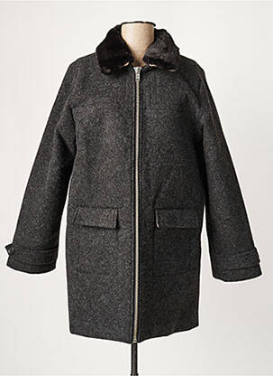Manteau long coupe droite sans capuche gris MINUIT SUR TERRE femme