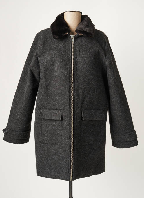 Manteau long coupe droite sans capuche gris MINUIT SUR TERRE femme