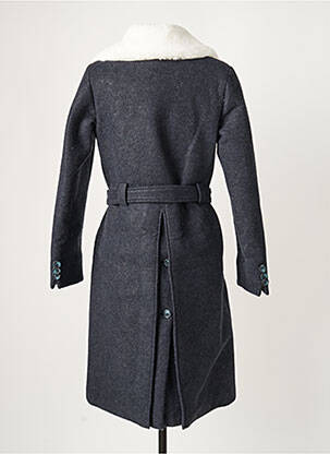 Manteau long coupe cintrée sans capuche bleu MINUIT SUR TERRE femme